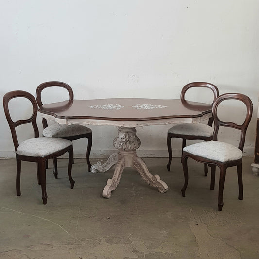 Tavolo con 6 sedie shabby chic