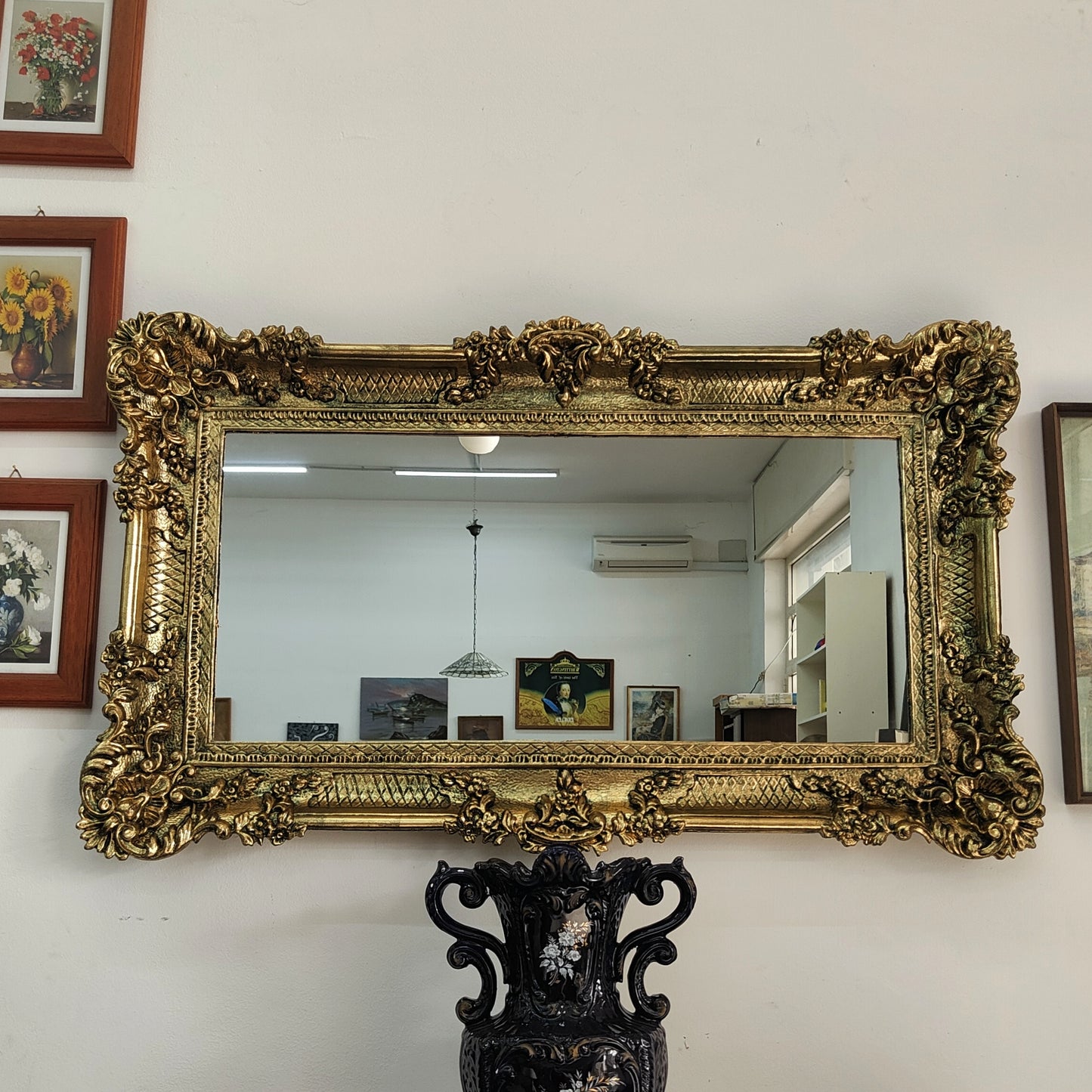Specchio foglia oro
