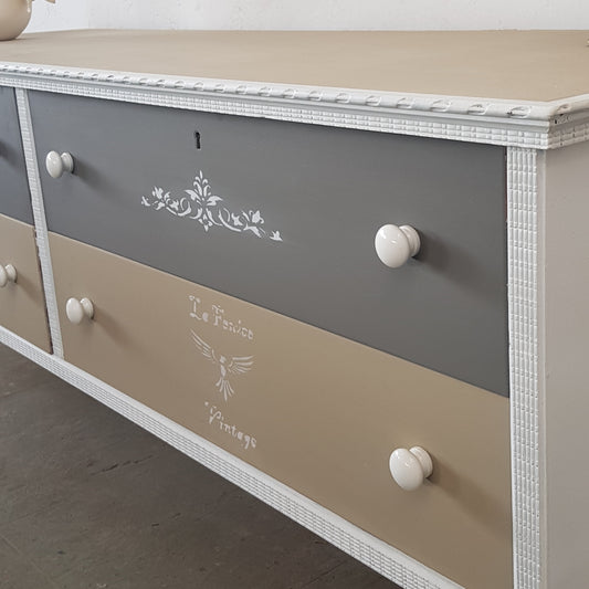 Cassettiera 4 cassetti shabby chic
